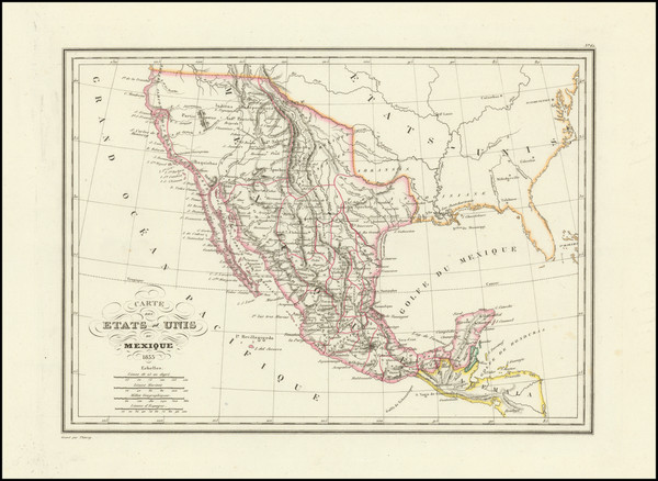 43-Texas, Plains, Southwest, Rocky Mountains, Mexico and California Map By Thierry