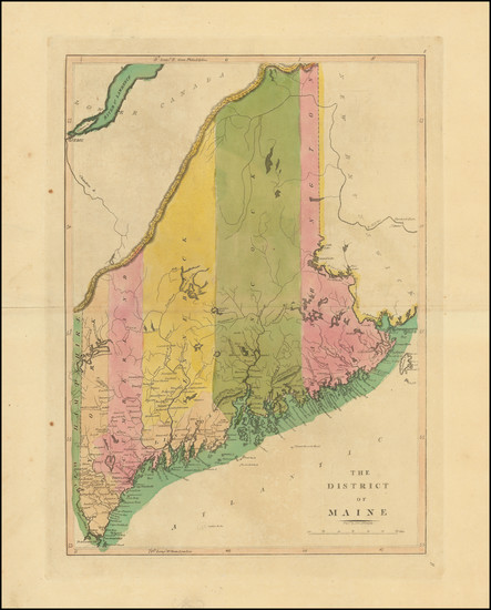 19-Maine Map By Mathew Carey