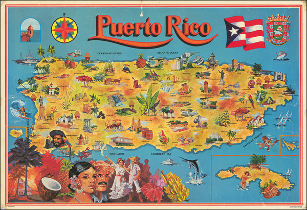 9-Puerto Rico and Pictorial Maps Map By Caribe Tourist Promotions