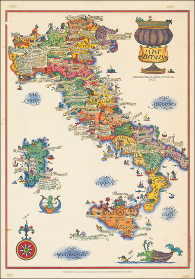 15-Italy and Pictorial Maps Map By Anonymous