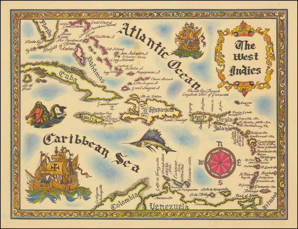 58-Caribbean Map By Anonymous