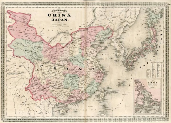 85-Asia, China, Japan and Korea Map By Alvin Jewett Johnson