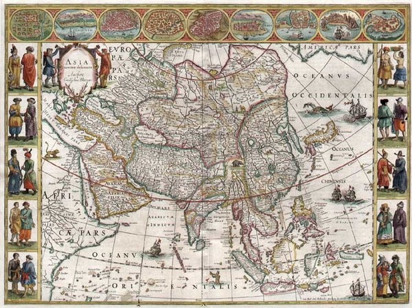 99-Asia and Asia Map By Willem Janszoon Blaeu