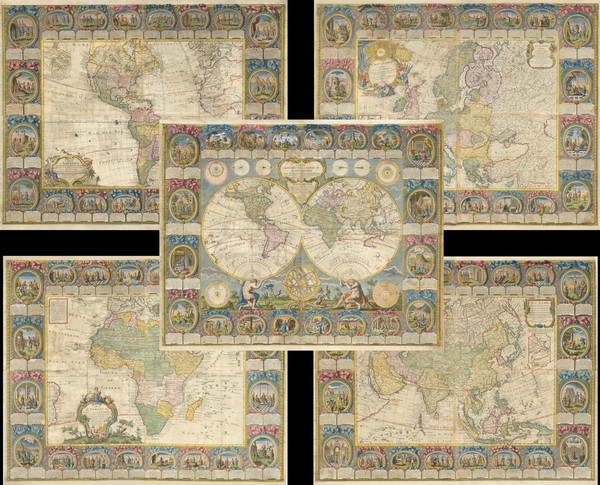 1-World Map By Jean Baptiste Louis Clouet - Louis Joseph Mondhare