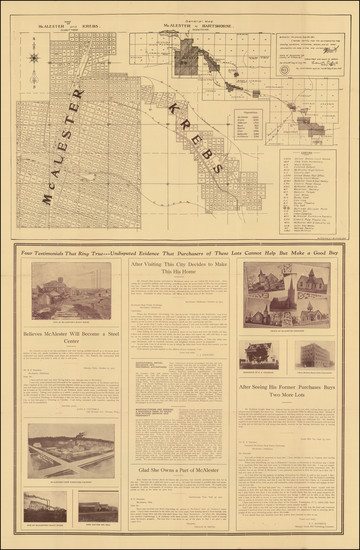 78-Oklahoma & Indian Territory Map By McAlester Real Estate Exchange