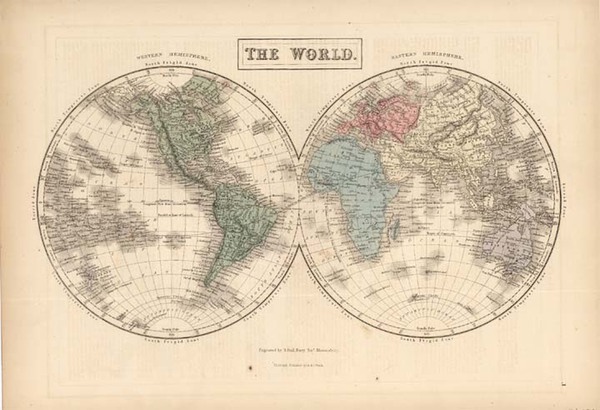 38-World and World Map By Adam & Charles Black