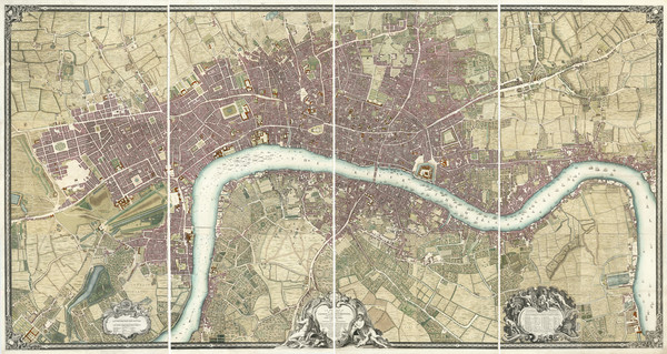 93-London Map By John Pine / John Rocque