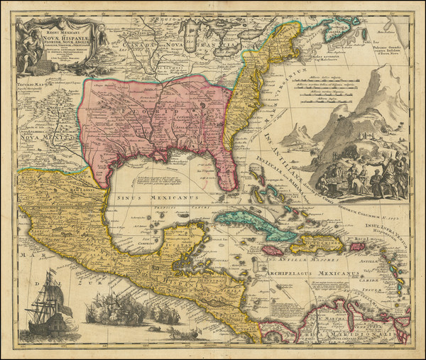 31-United States, South, Southeast, Texas, Midwest and Southwest Map By Johann Baptist Homann