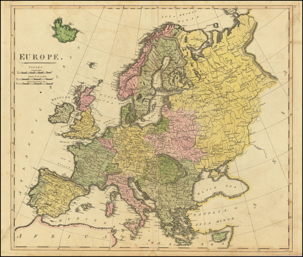 44-Europe Map By Mathew Carey