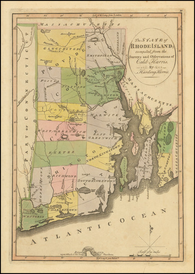 41-Rhode Island Map By Mathew Carey