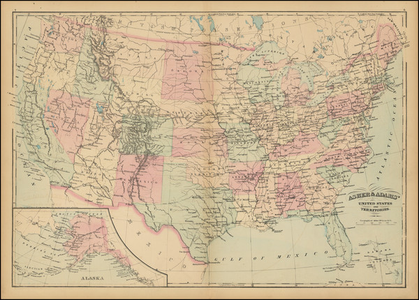 82-United States Map By Asher  &  Adams