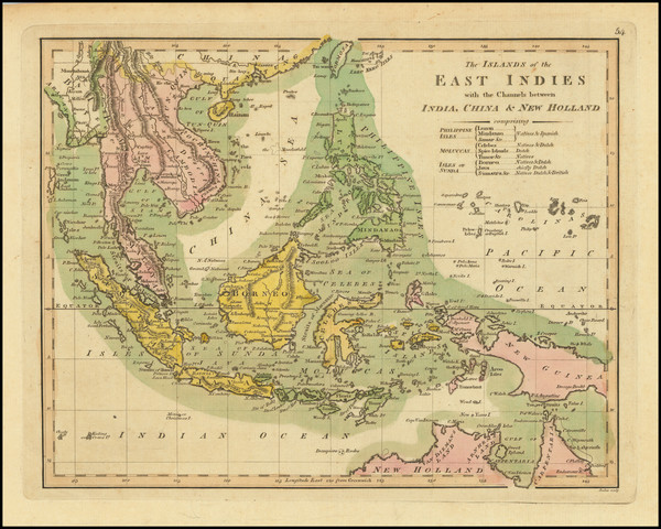 58-Philippines, Indonesia and Thailand, Cambodia, Vietnam Map By Mathew Carey