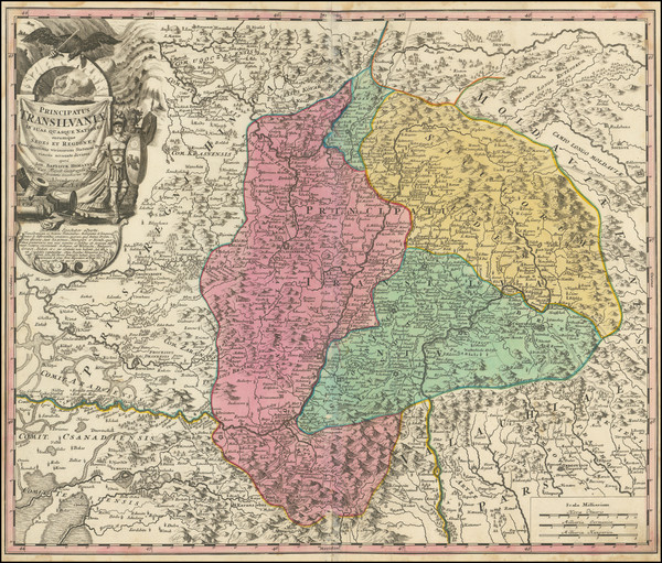 72-Hungary and Romania Map By Johann Baptist Homann