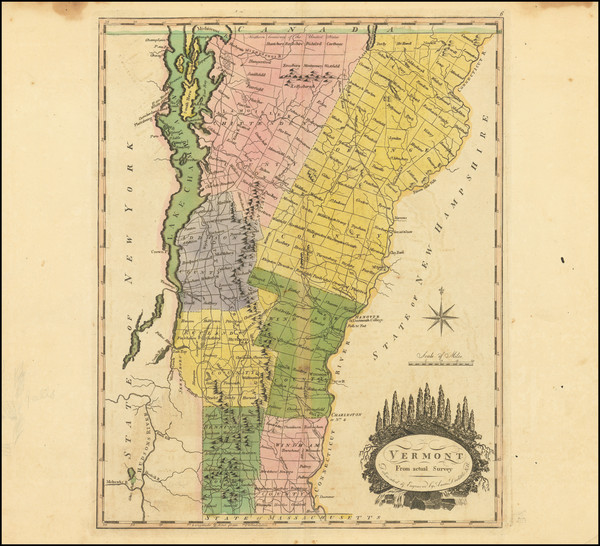 4-Vermont Map By Mathew Carey / Amos Doolittle