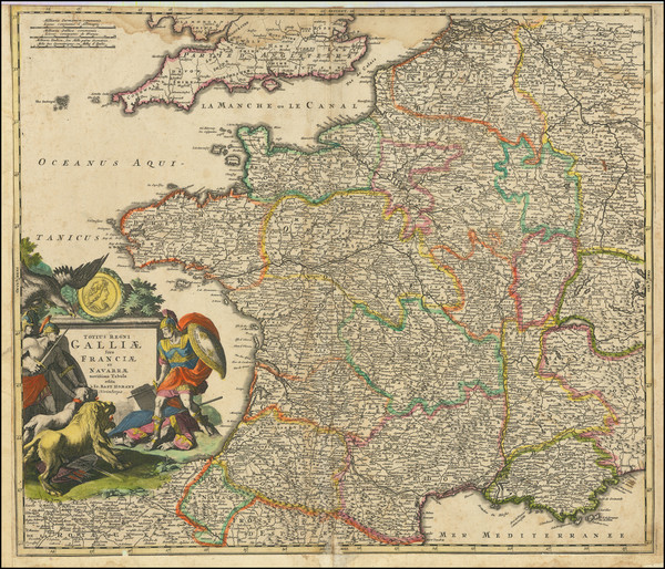 32-France Map By Johann Baptist Homann