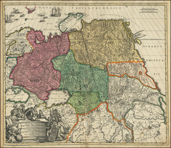 13-Russia, Central Asia & Caucasus and Russia in Asia Map By Johann Baptist Homann