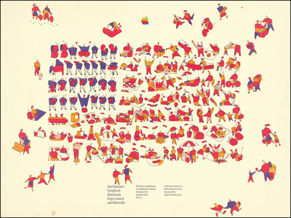 80-Pictorial Maps, Curiosities and Prints & Drawings Map By Clement Mok