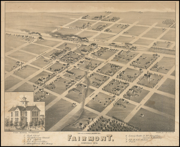 36-Nebraska Map By T.M. Fowler / J.J. Stoner