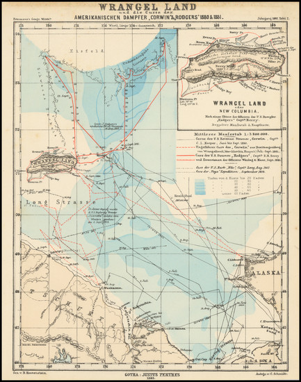 79-Alaska and Russia in Asia Map By Augustus Herman Petermann