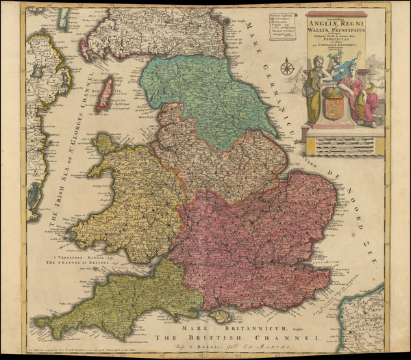 93-England Map By Cornelis I Danckerts