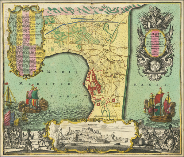 82-Sicily Map By Matthaus Seutter