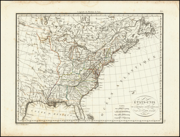 93-United States Map By Alexandre Emile Lapie