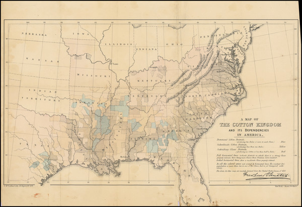 14-United States, South and Southeast Map By Frederick Law  Olmsted