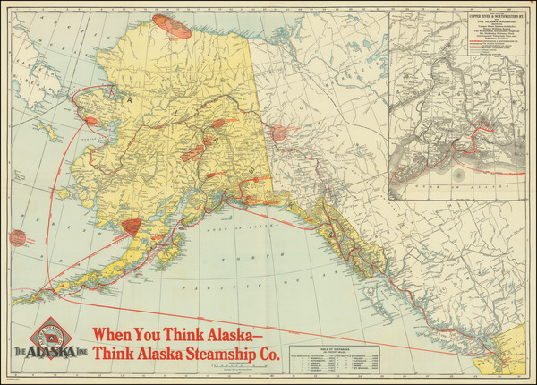 23-Alaska, Western Canada and British Columbia Map By Poole Brothers