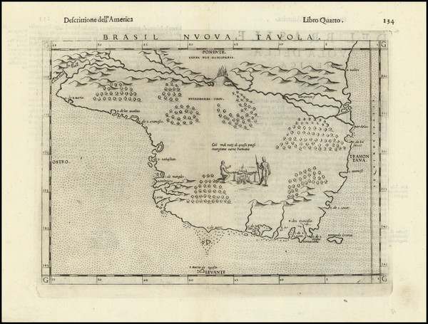 96-Brazil Map By Girolamo Ruscelli