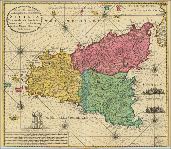 46-Sicily Map By Gerard Van Keulen