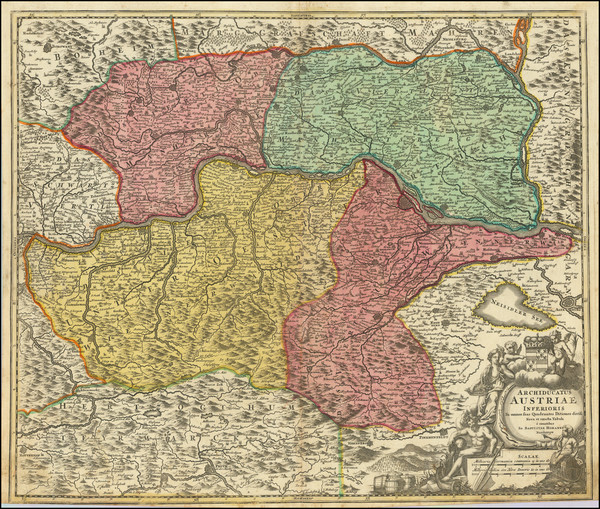 70-Austria Map By Johann Baptist Homann