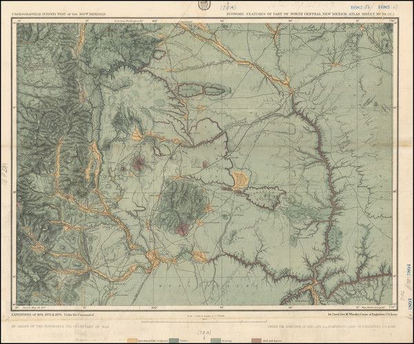 36-New Mexico Map By George M. Wheeler
