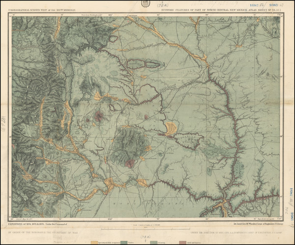 95-New Mexico Map By George M. Wheeler