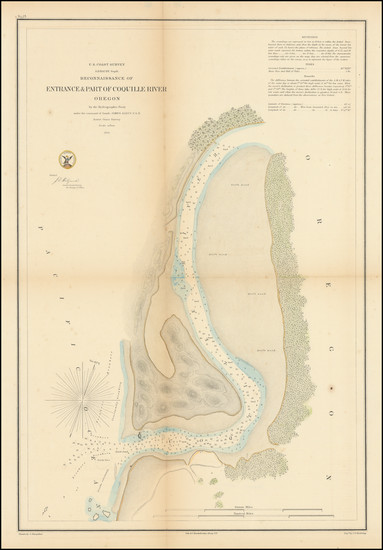 42-Oregon Map By United States Coast Survey - George Davidson