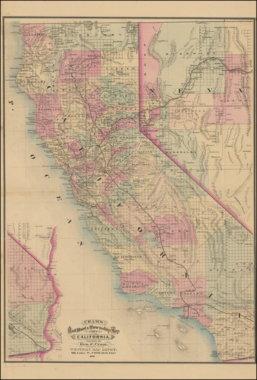 20-California Map By George F. Cram