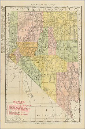 50-Nevada Map By William Rand  &  Andrew McNally