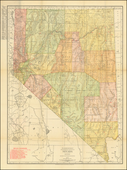 83-Nevada Map By William Rand  &  Andrew McNally