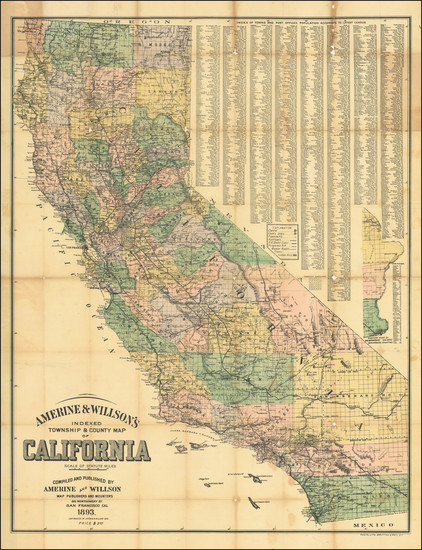 73-California Map By Amerine & Willson
