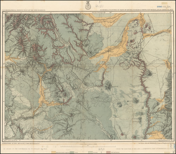77-Colorado, New Mexico and Colorado Map By George M. Wheeler