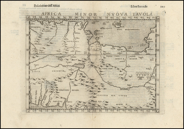 55-Malta and North Africa Map By Girolamo Ruscelli