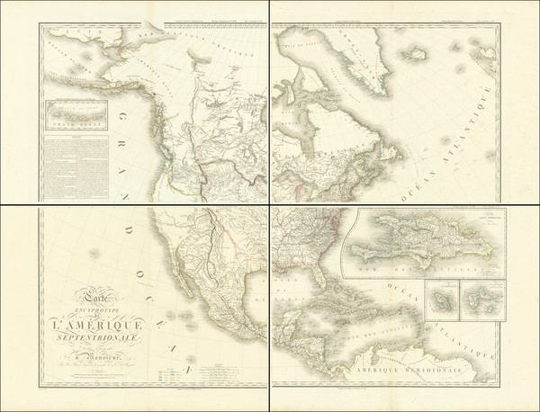 67-United States, Plains, Rocky Mountains, Pacific Northwest and North America Map By Adrien-Huber