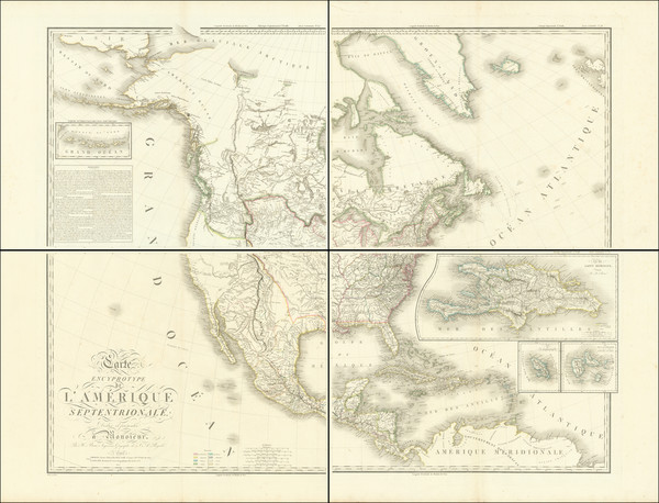 22-United States, Plains, Rocky Mountains, Pacific Northwest and North America Map By Adrien-Huber