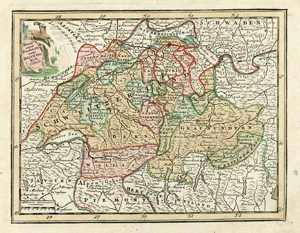 53-Europe and Switzerland Map By Adam Friedrich Zurner / Johann Christoph Weigel