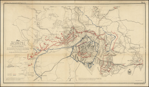 65-Georgia and Civil War Map By Bowen & Co. / Captain Orlando M. Poe