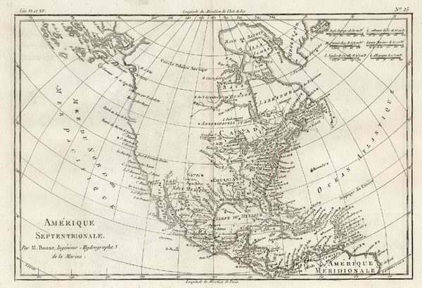 1-North America Map By Rigobert Bonne