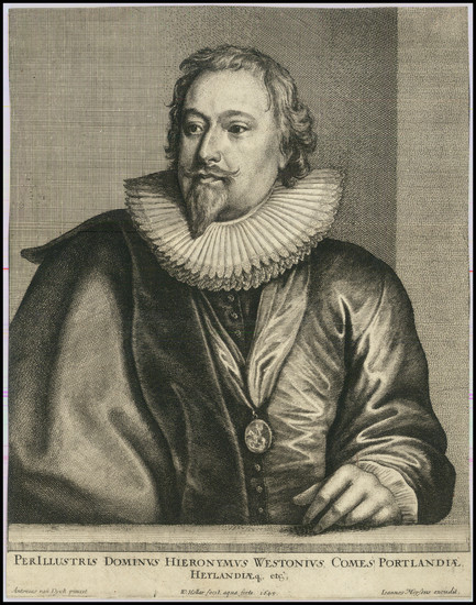 82-Portraits & People Map By Wenceslaus Hollar / Anthony Van Dyck