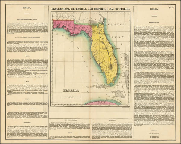 58-Florida Map By Henry Charles Carey  &  Isaac Lea