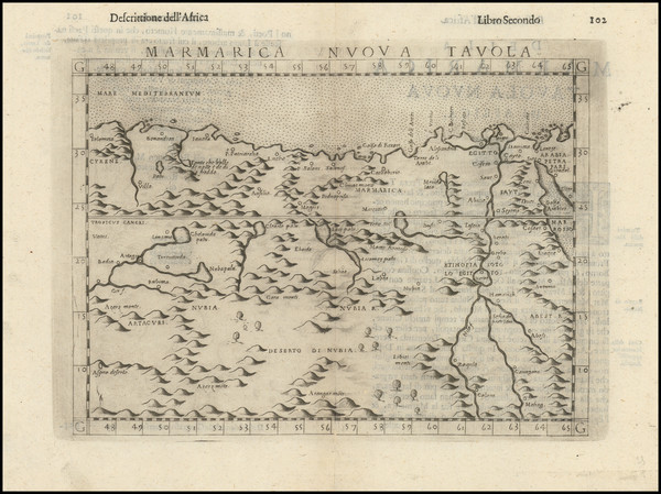 61-Egypt and North Africa Map By Girolamo Ruscelli