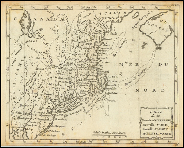 67-New England, Maine, New York State, Mid-Atlantic and Pennsylvania Map By Anonymous