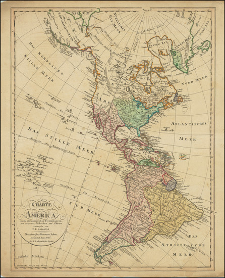 90-America Map By Homann Heirs / Franz Ludwig Gussefeld / Christoph Fembo